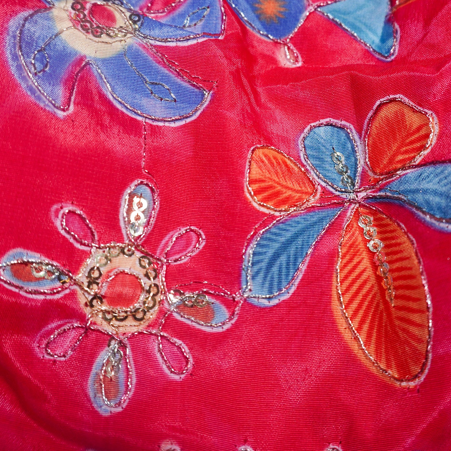 Hot Pink Embellished V-Neck Choli with Back Tassels