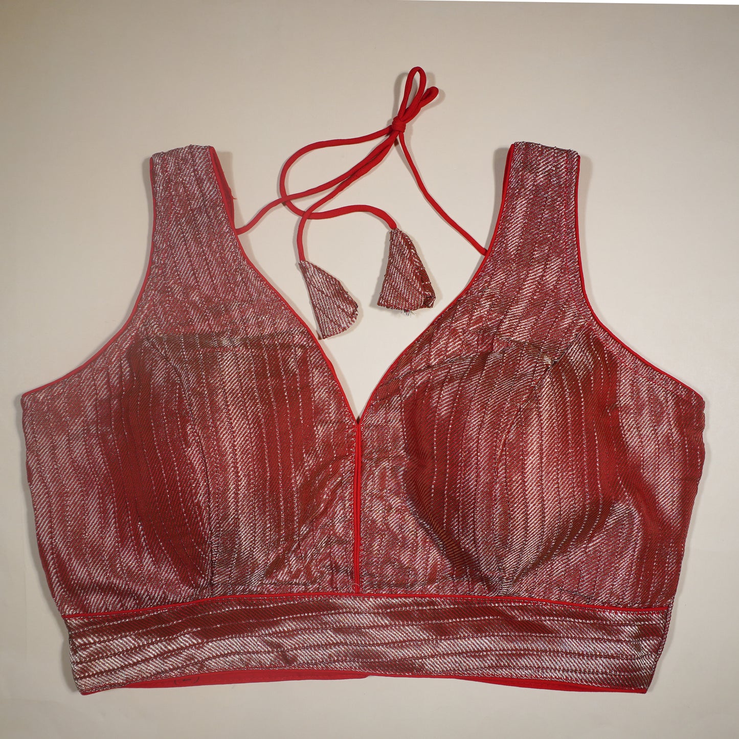 Red and Silver Shimmer Blouse