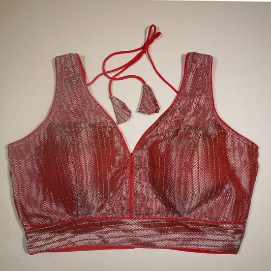 Red and Silver Shimmer Blouse
