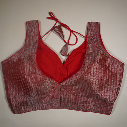 Red and Silver Shimmer Blouse