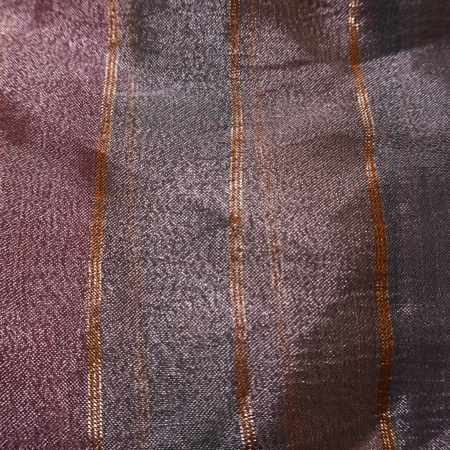 Mauve Purple Metallic Striped Deep V-Neck Blouse
