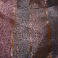 Mauve Purple Metallic Striped Deep V-Neck Blouse