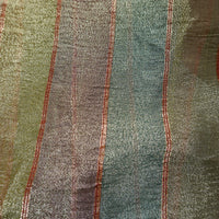 Multi-Color Metallic Striped Deep V-Neck Blouse
