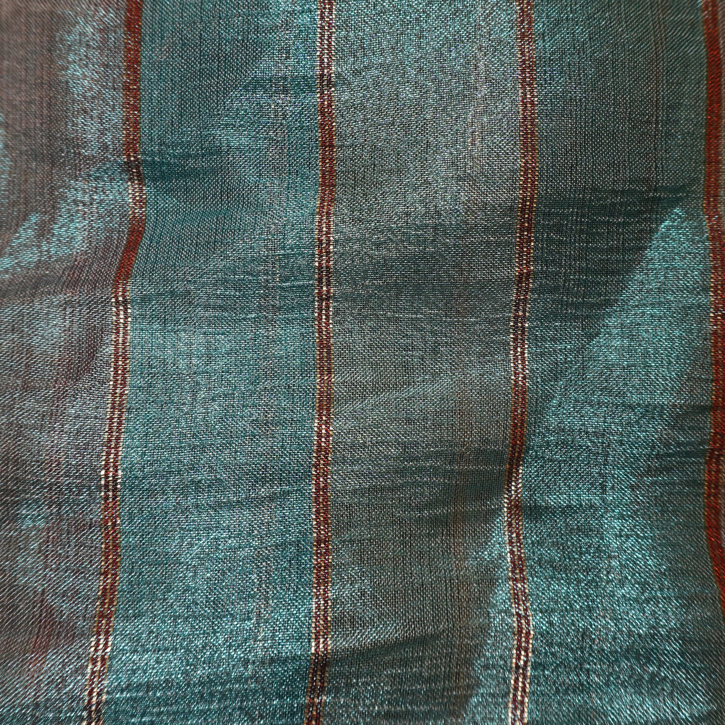 Ice Blue Rainbow Zari Handcrafted Blouse with Dori Tassels