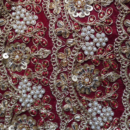 The Royal Maroon Zardosi Bustier