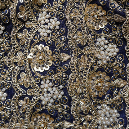 The Royal Indigo Zardosi Bustier