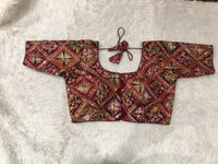 Multicolor Threadwork & Sequin Patchwork Blouse