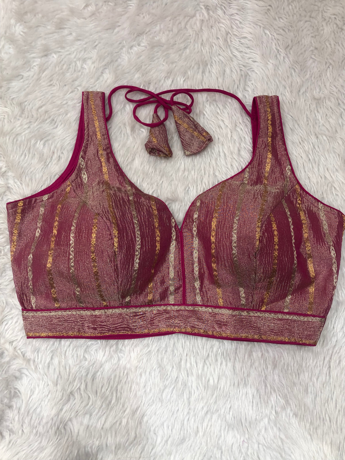 Rani Metallic Shimmer Bustier Top
