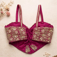 The Royal Maroon Zardosi Bustier