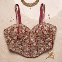 The Royal Maroon Zardosi Bustier