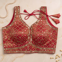 Red Geometric Glamour Blouse