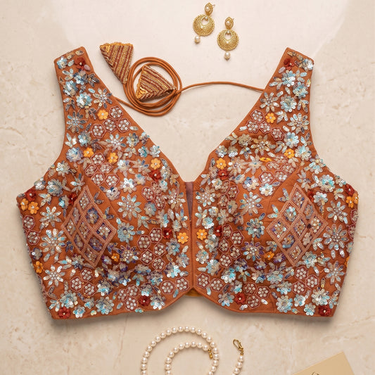 The Burnt Orange Blossom Crop Top