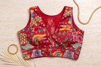 Rani Mesh Blouse This intense magenta blouse