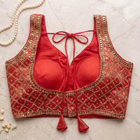 Red Geometric Glamour Blouse