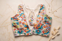 Silver Bloom Honeycomb Blouse
