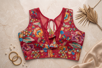 Rani Mesh Blouse This intense magenta blouse