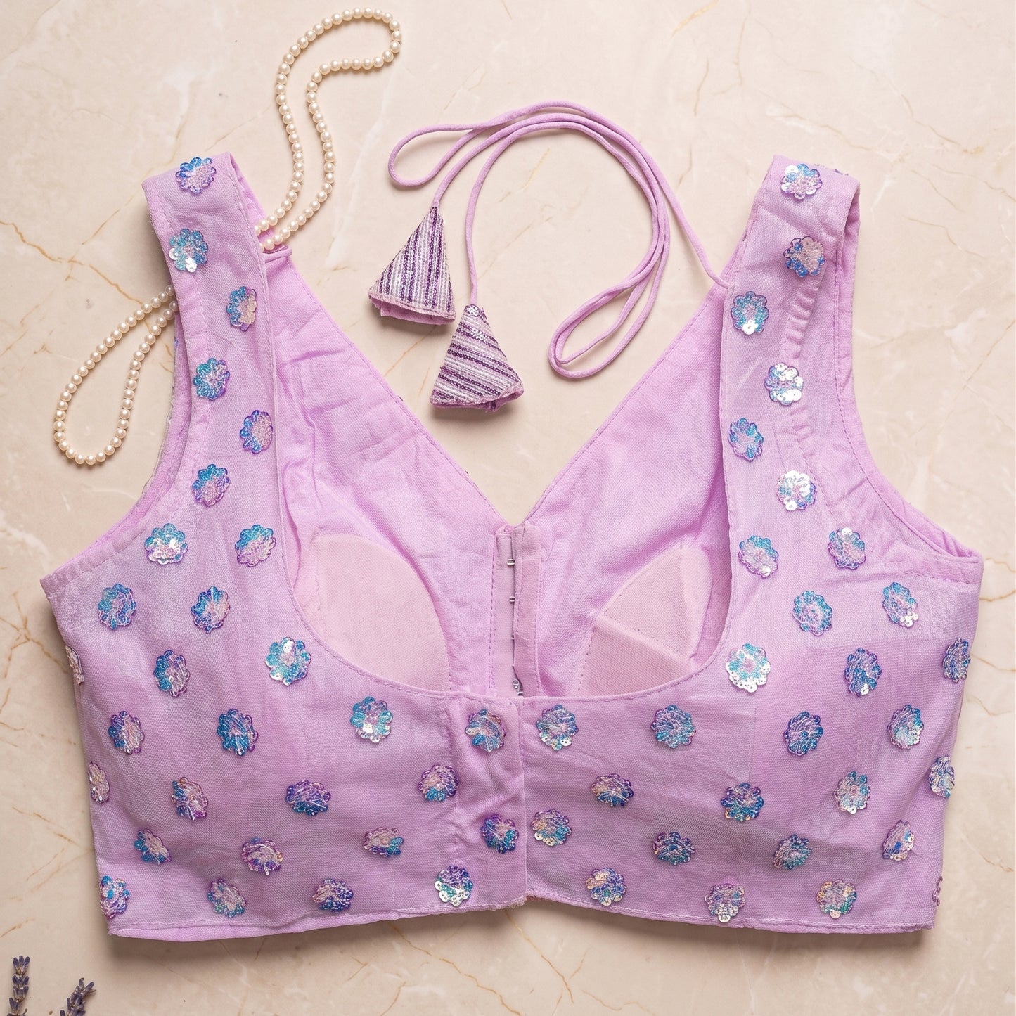 The BabyPink Sequin Sparkle Choli