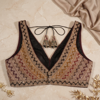 Midnight Mosaic Geometric Bridal Blouse