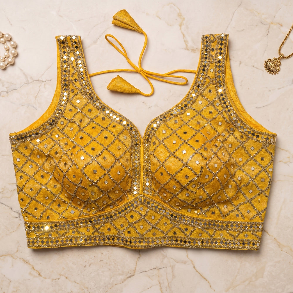 Mustard Geometric Glamour Blouse