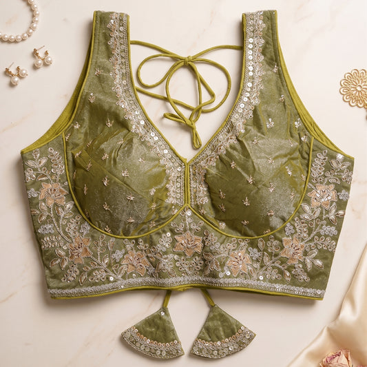 Mehandi Moss Glitter Blouse