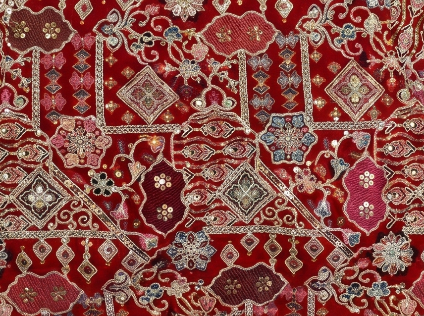 Crimson Charm Embellished Blouse