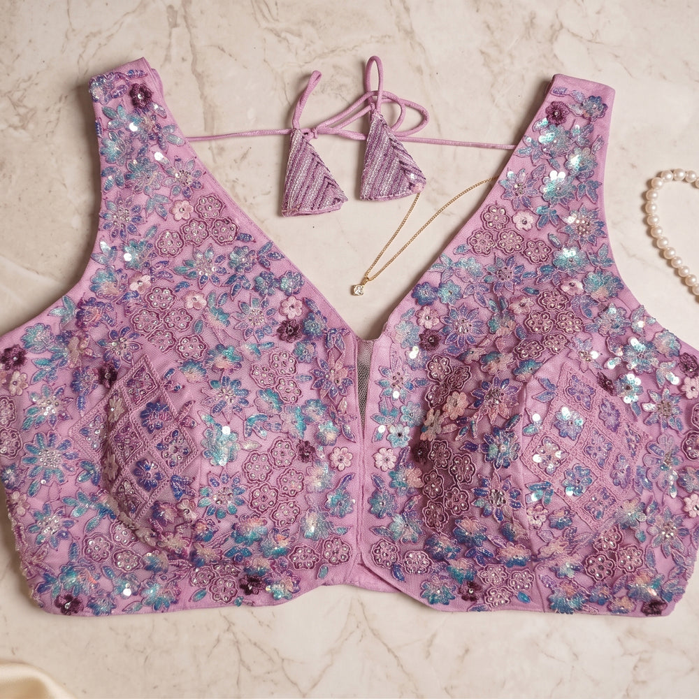 The BabyPink Sequin Sparkle Choli