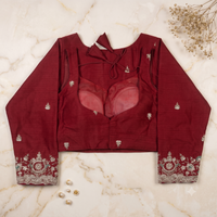 MAROON Mock-Neck Blouse