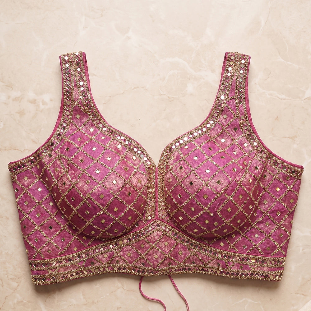Magenta Geometric Glamour Blouse