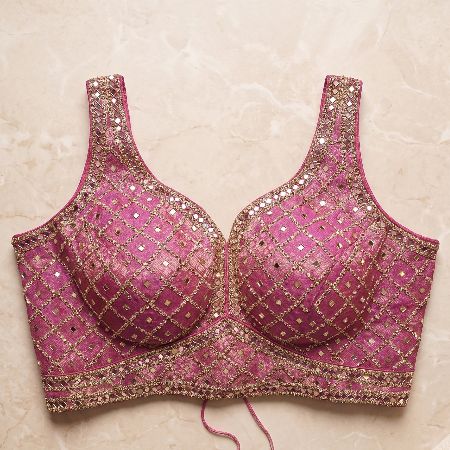 Magenta Geometric Glamour Blouse