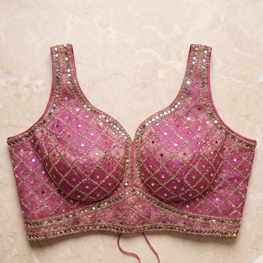 Magenta Geometric Glamour Blouse