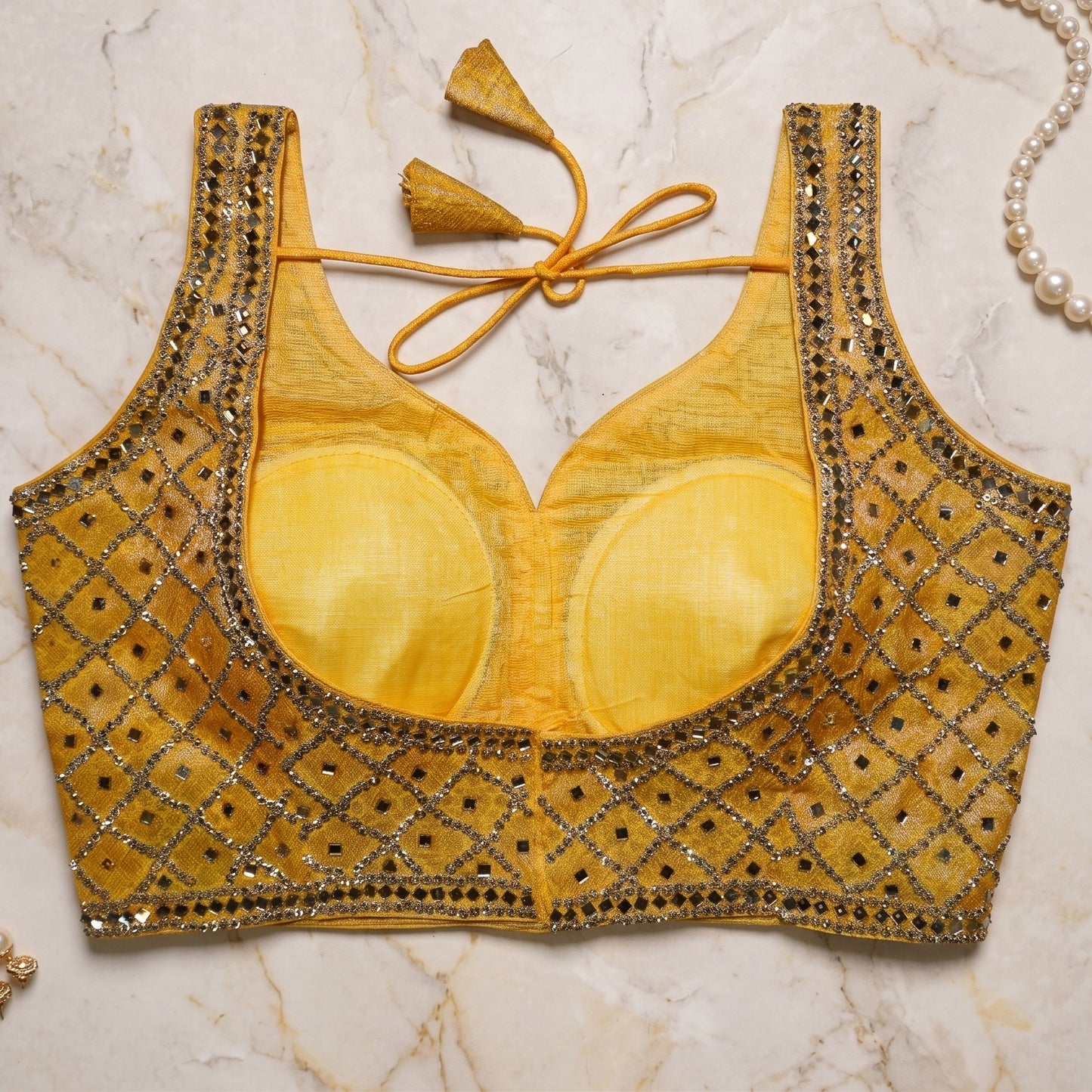 Mustard Geometric Glamour Blouse