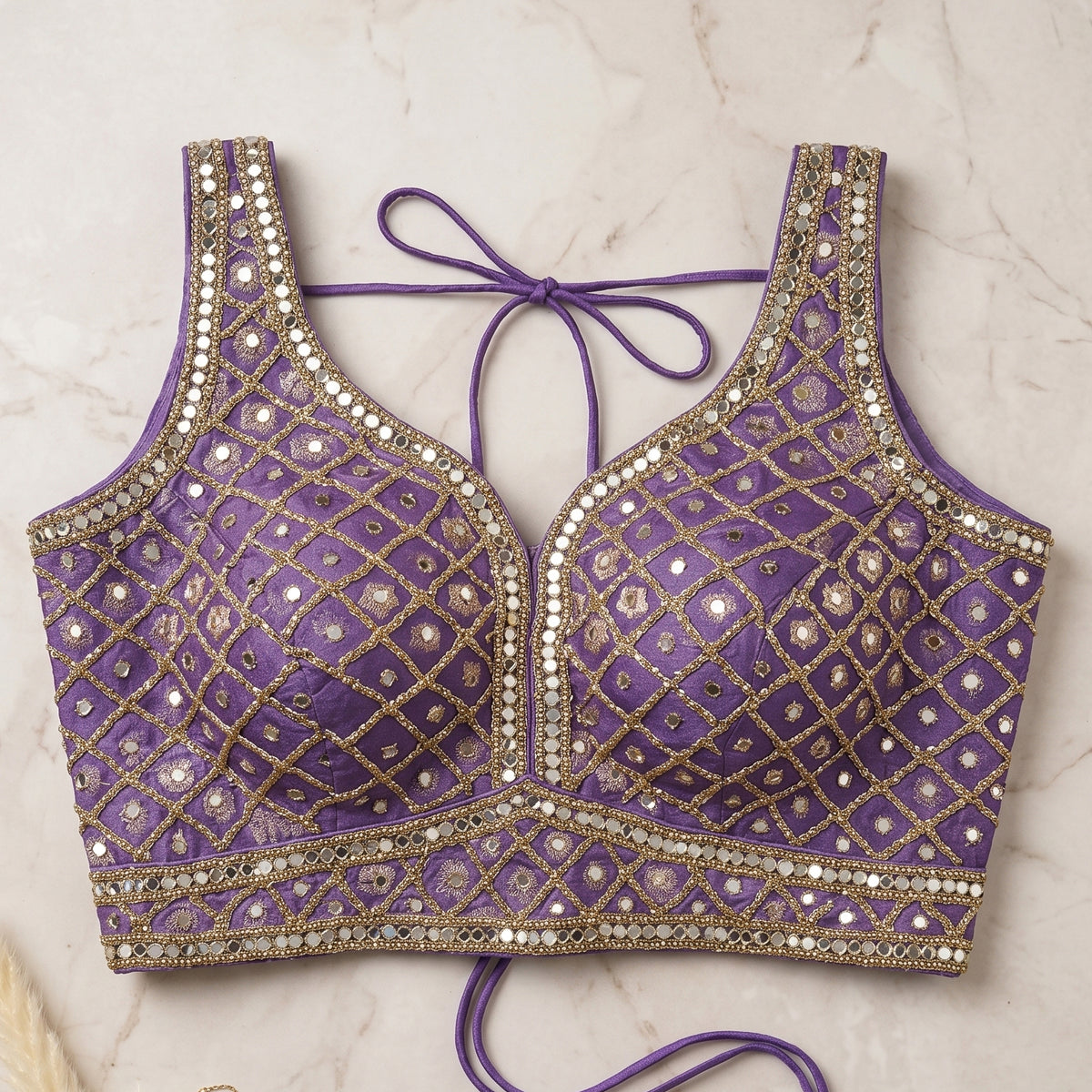 Lavender Geometric Glamour Blouse