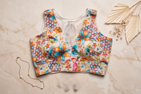 Silver Bloom Honeycomb Blouse