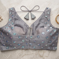 Ethereal Frost Floral Blouse