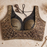 Black Geometric Glamour Blouse