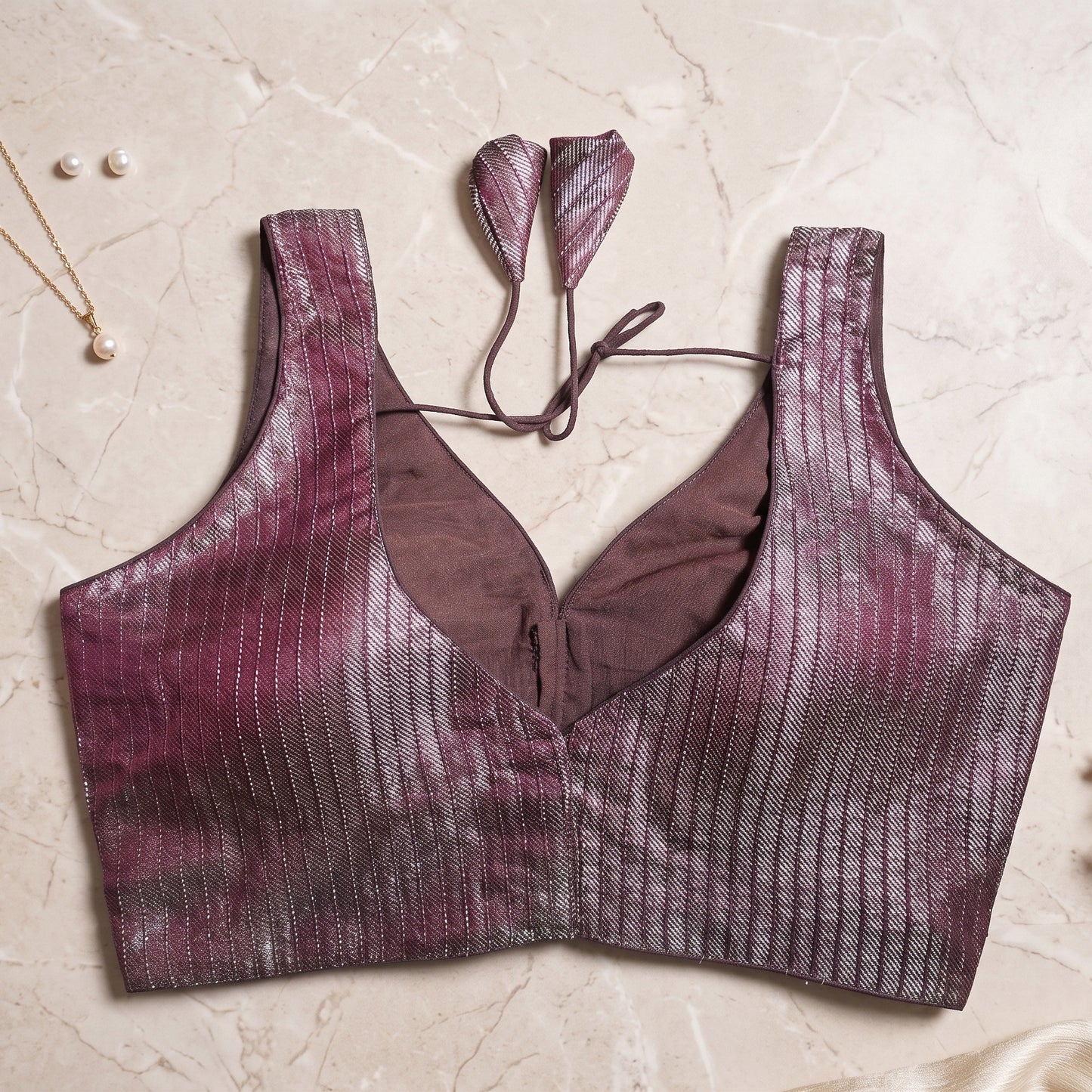 The Mauve Mist Metallic Blouse