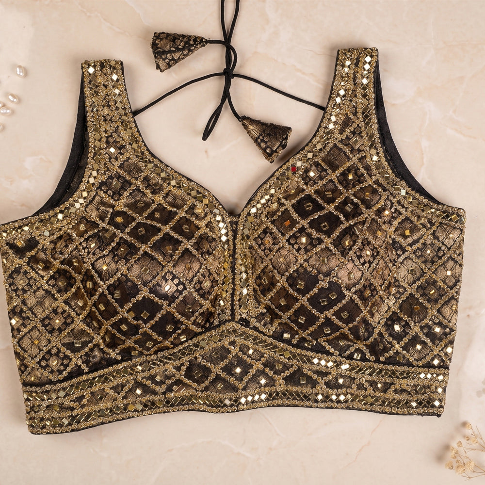 Geometric Glamour Mirror Blouse