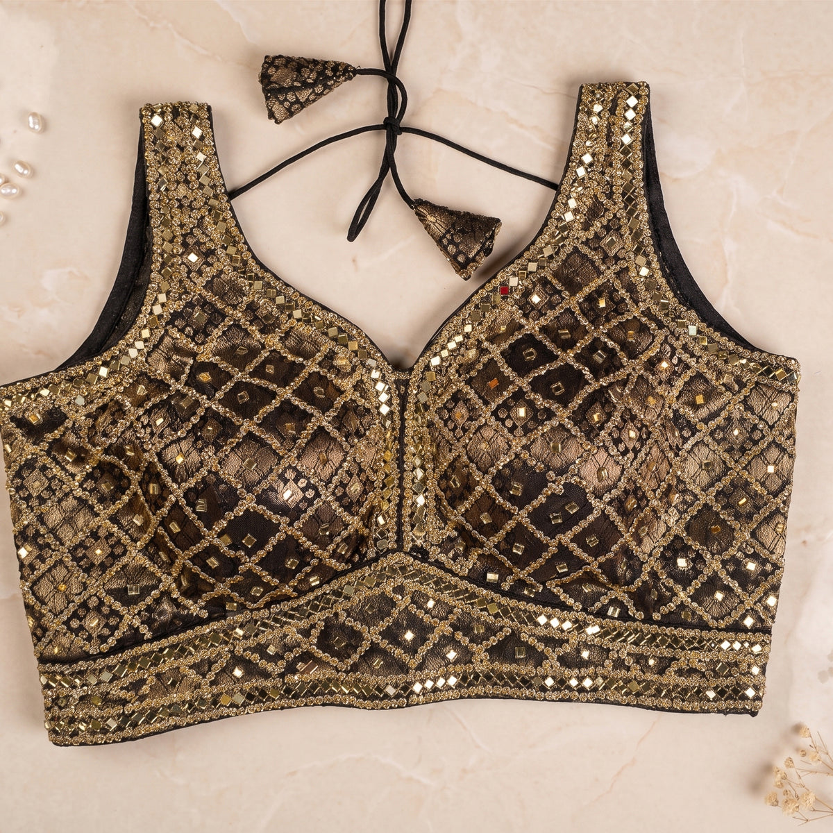 Geometric Glamour Mirror Blouse