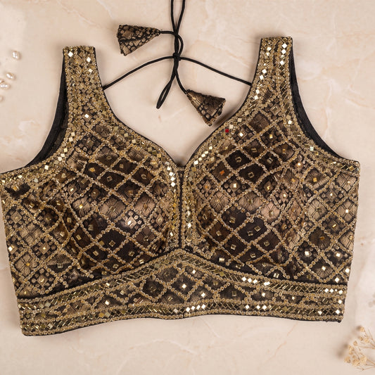 Geometric Glamour Mirror Blouse