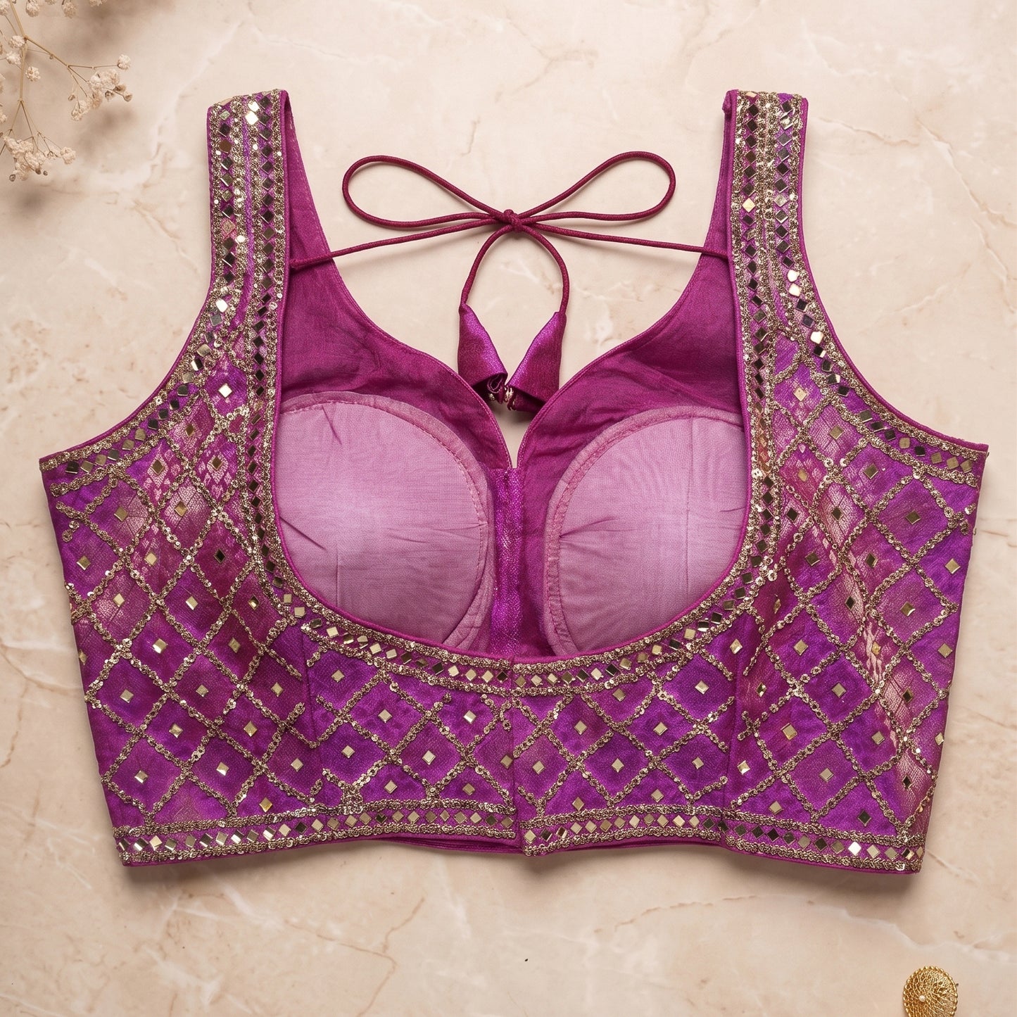 Magenta Geometric Glamour Blouse
