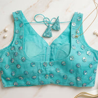 Aquamarine Holographic Sequin Choli