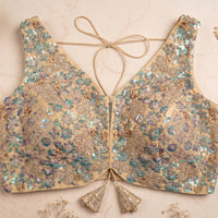 The Champagne Iridescent Flora Blouse
