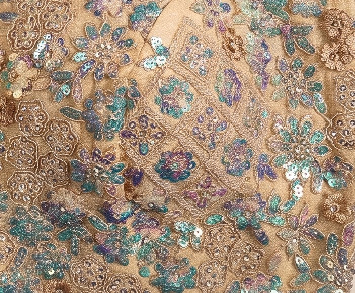 The Champagne Iridescent Flora Blouse