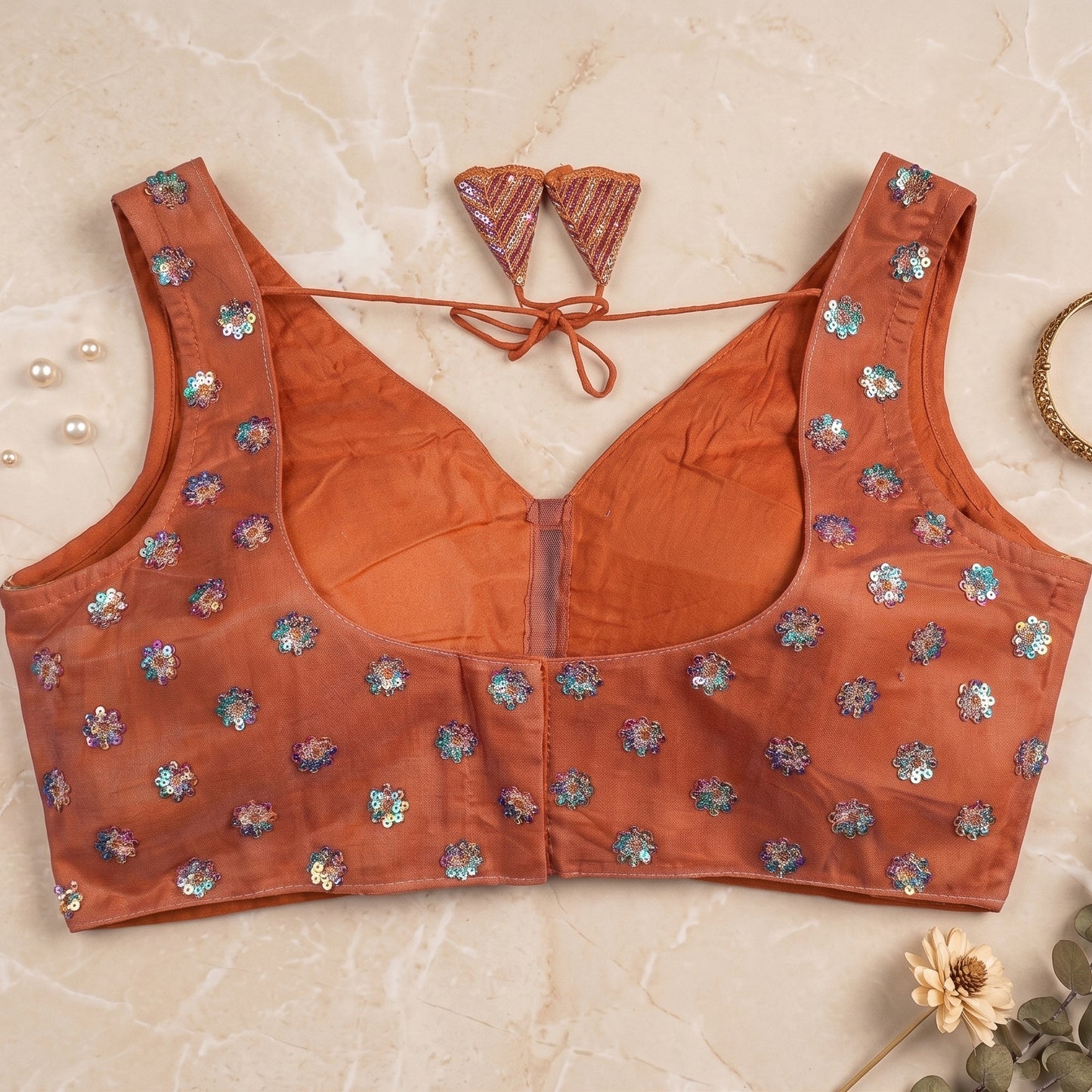 The Burnt Orange Blossom Crop Top