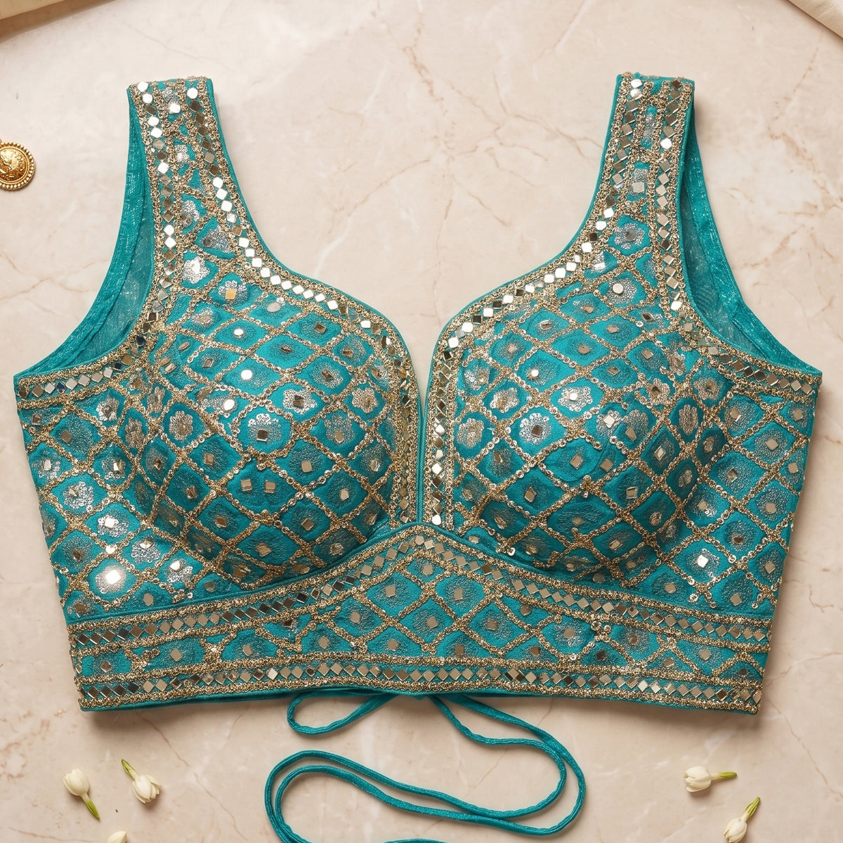 RamaGreen Geometric Glamour Blouse
