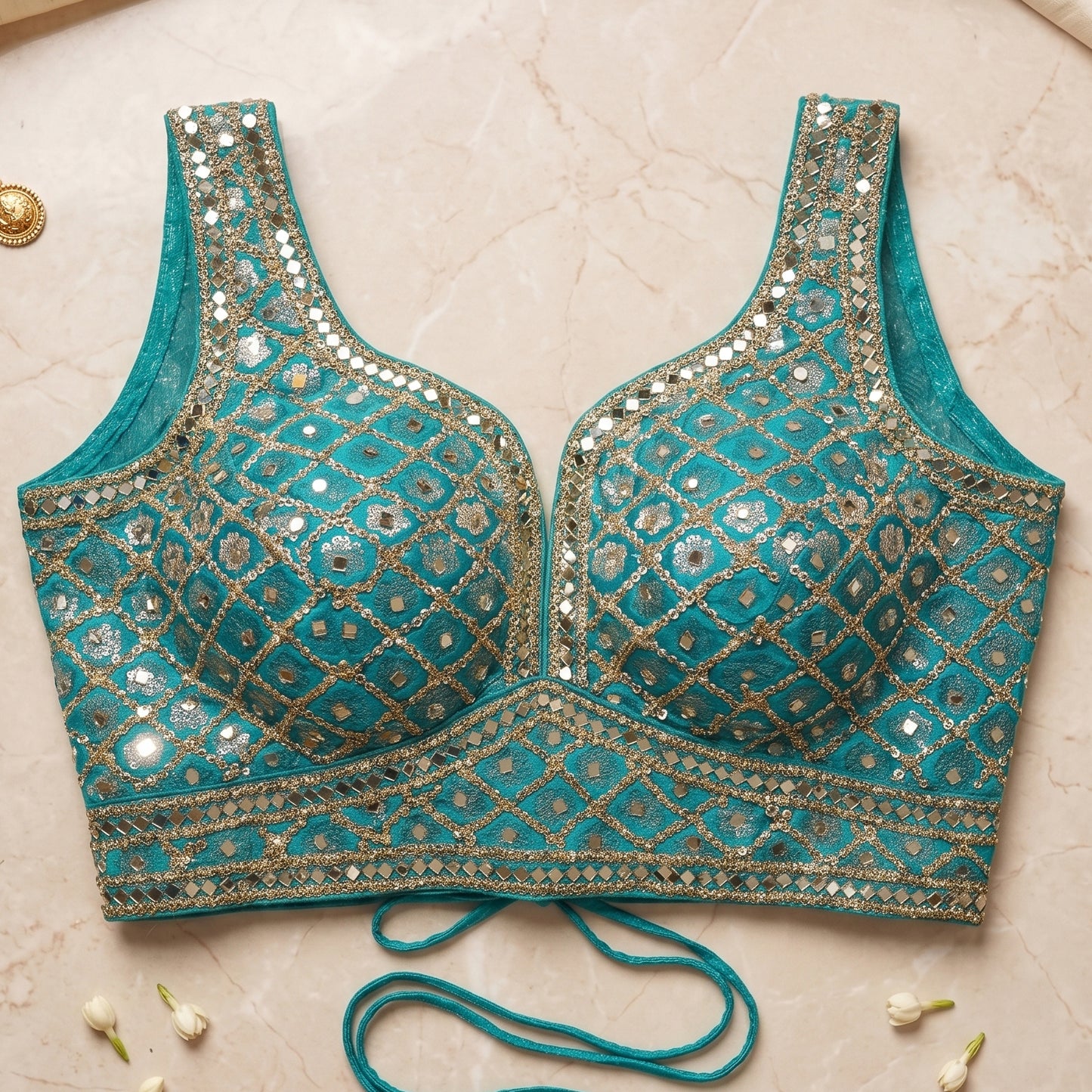 RamaGreen Geometric Glamour Blouse