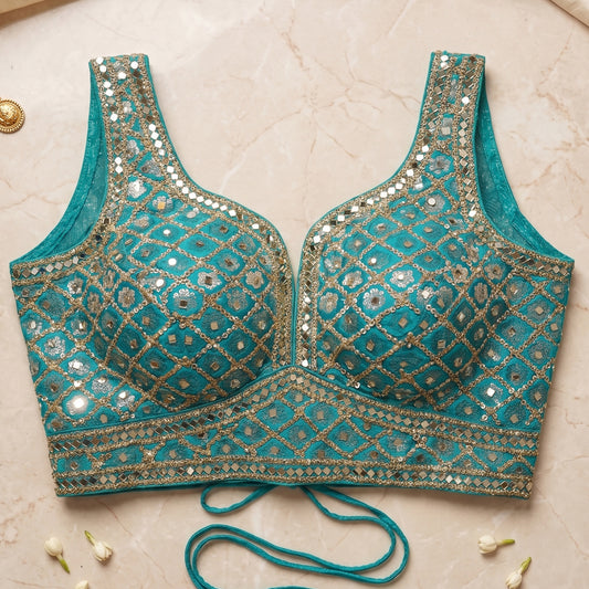 RamaGreen Geometric Glamour Blouse