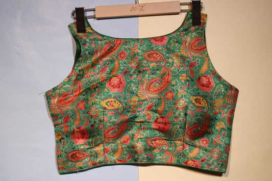 PGreen Forest Floral Blouse