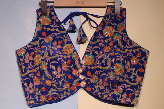 NBlue Flora Blouse