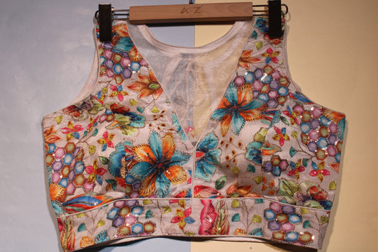 Silver Bloom Honeycomb Blouse